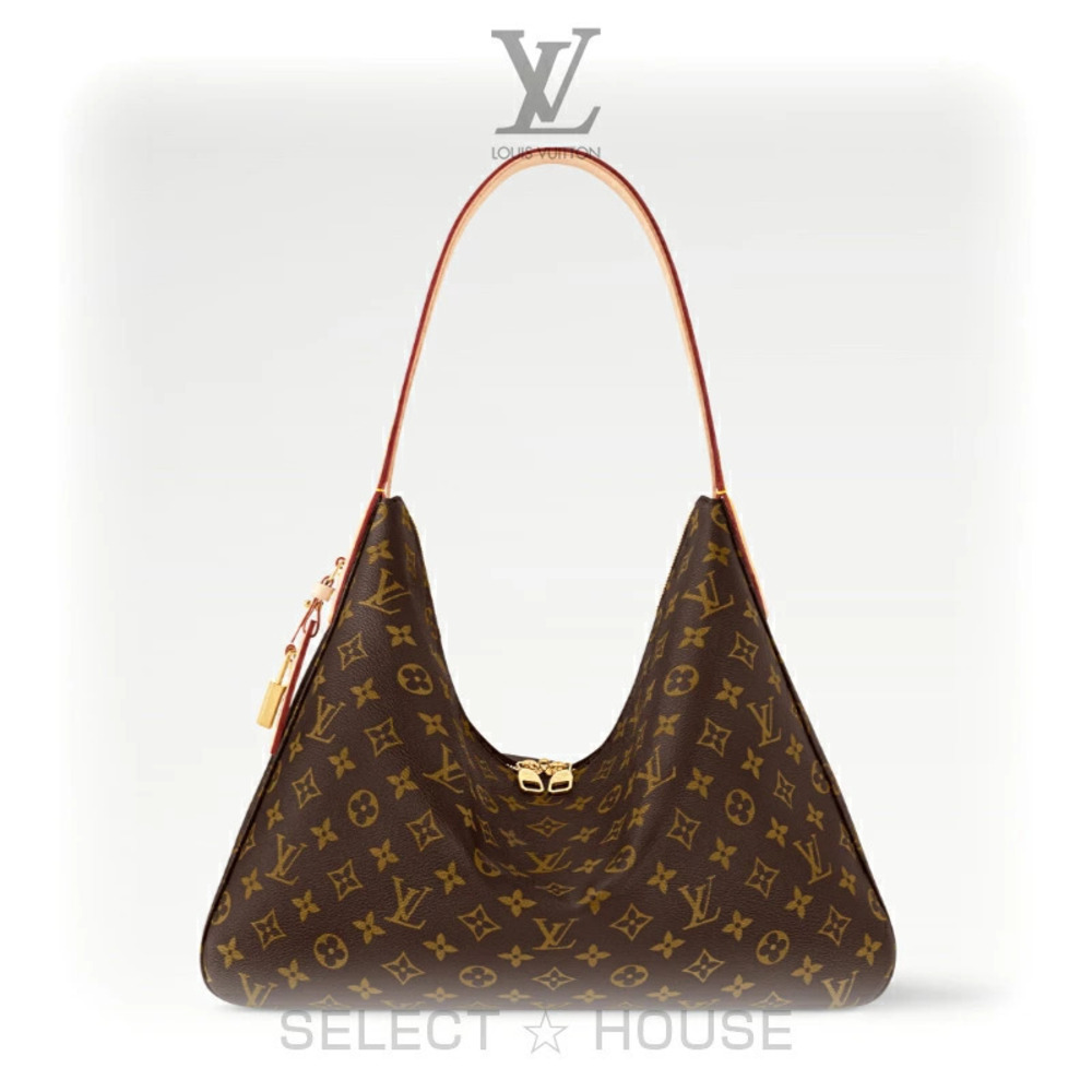 Louis Vuitton Slouchy Shoulder Bag White Brown